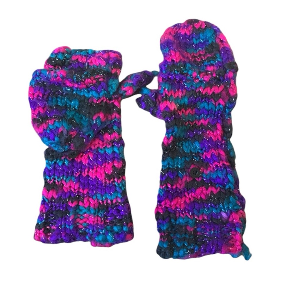 Aeropostale Multicolored Knitted Convertible Mittens